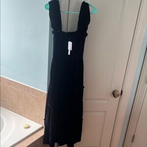 CAARA Navy Blue Tiered Maxi Dress